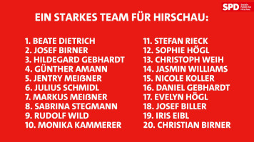 Die Stadtratskandidaten der SPD Hirschau
